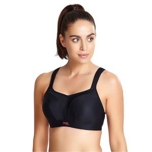 NWT Panache Women's High Impact Underwired Sports Bra, Black, 38E